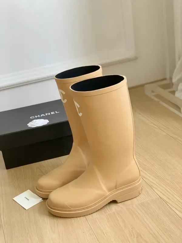 Chanel Logo Rain Boots