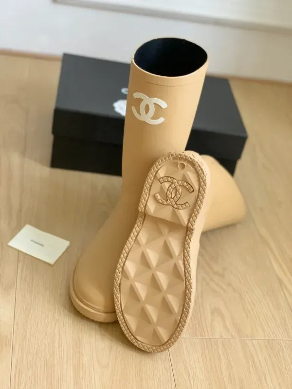 Chanel Logo Rain Boots