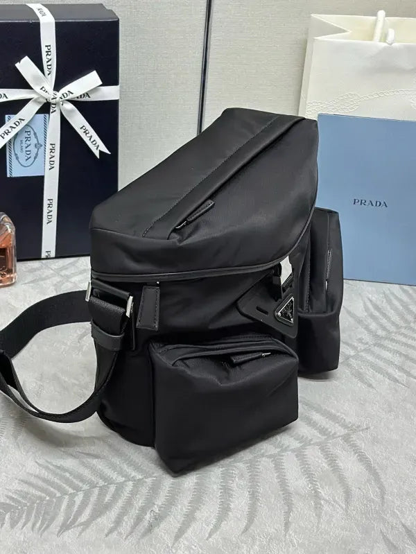 Prada Re-Nylon Triangle-Logo Travel Bag