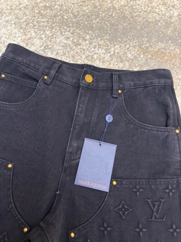 LV 1AFVAG Monogram Workwear Denim Shorts