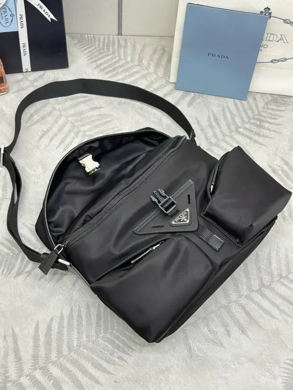 Prada Re-Nylon Triangle-Logo Travel Bag