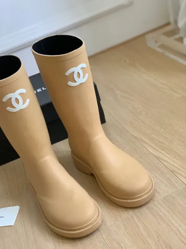 Chanel Logo Rain Boots