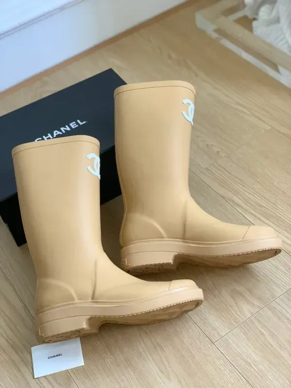 Chanel Logo Rain Boots