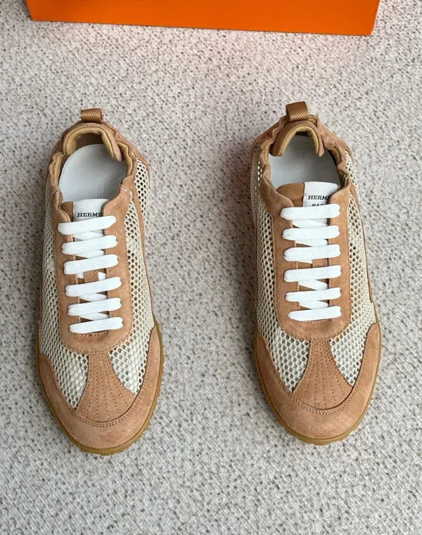 Hermes Jet Sneaker in Crochet Knit And Suede Goatskin