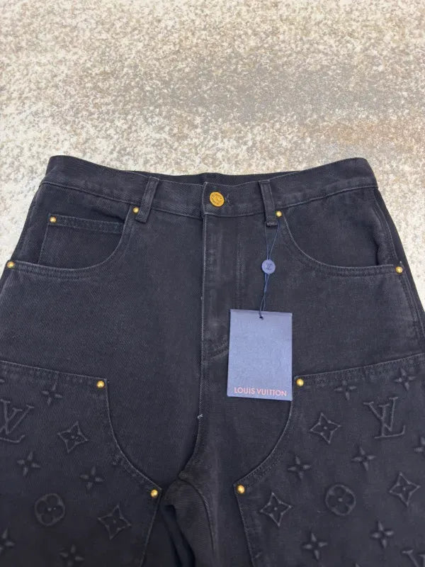LV 1AFVAG Monogram Workwear Denim Shorts