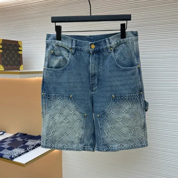 LV 1ABJ7E Monogram Workwear Denim Shorts