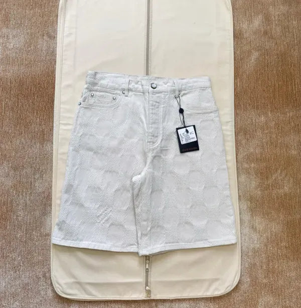 LV 1AK6GO Damier 3D Light Denim Shorts