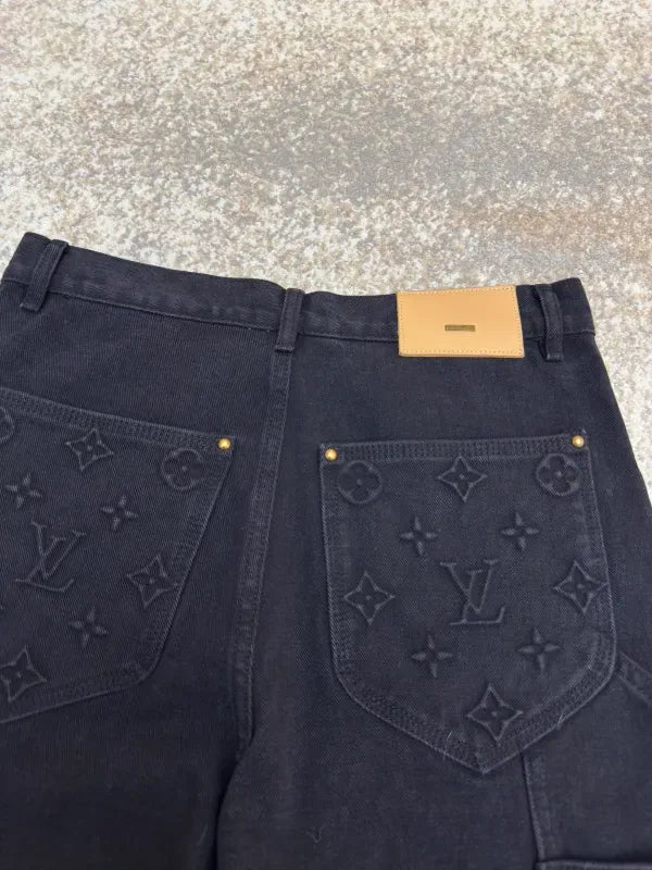 LV 1AFVAG Monogram Workwear Denim Shorts
