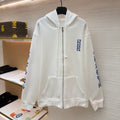 Chrome Hearts Vertical Blue Logo Zip-up Hoodie