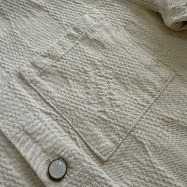 LV 1AK6HQ Damier 3D Light Denim Short-Sleeved Shirt