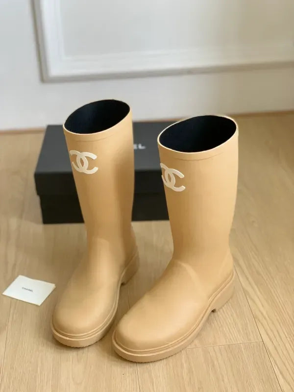 Chanel Logo Rain Boots