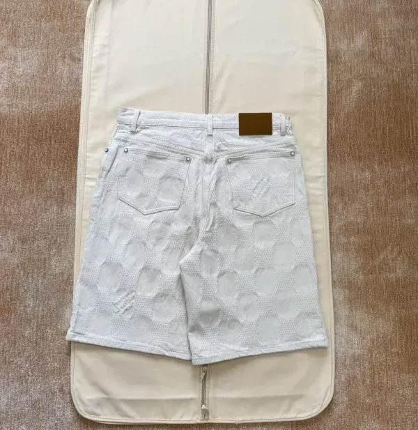 LV 1AK6GO Damier 3D Light Denim Shorts