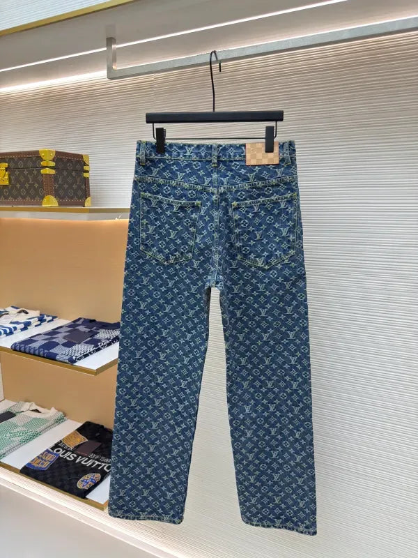 LV 1AGIUW Monogram Denim Tailored Pants