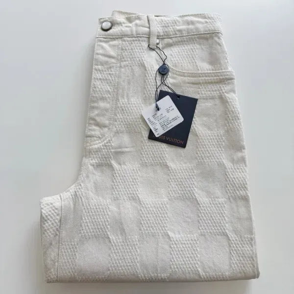 LV 1AK6GO Damier 3D Light Denim Shorts
