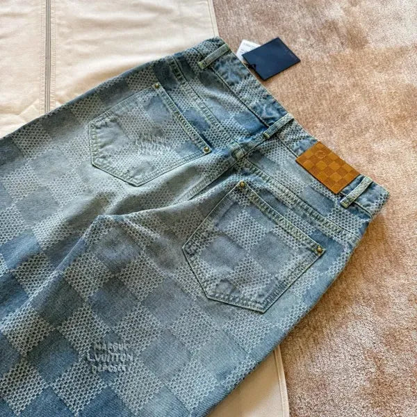 LV 1AHCOG Damier Denim Skate Pants