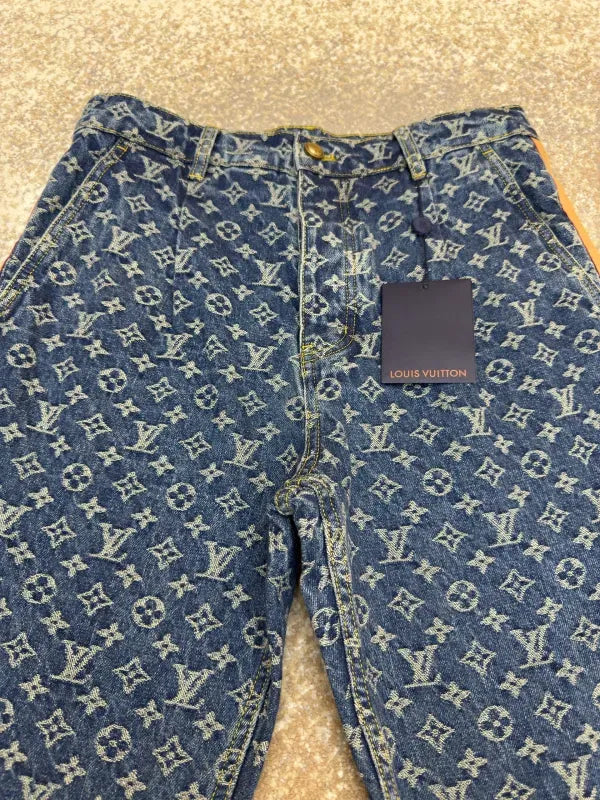 LV 1AGIUW Monogram Denim Tailored Pants
