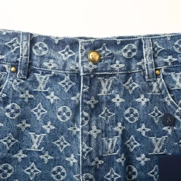 LV 1AJBJQ Monogram Denim Shorts
