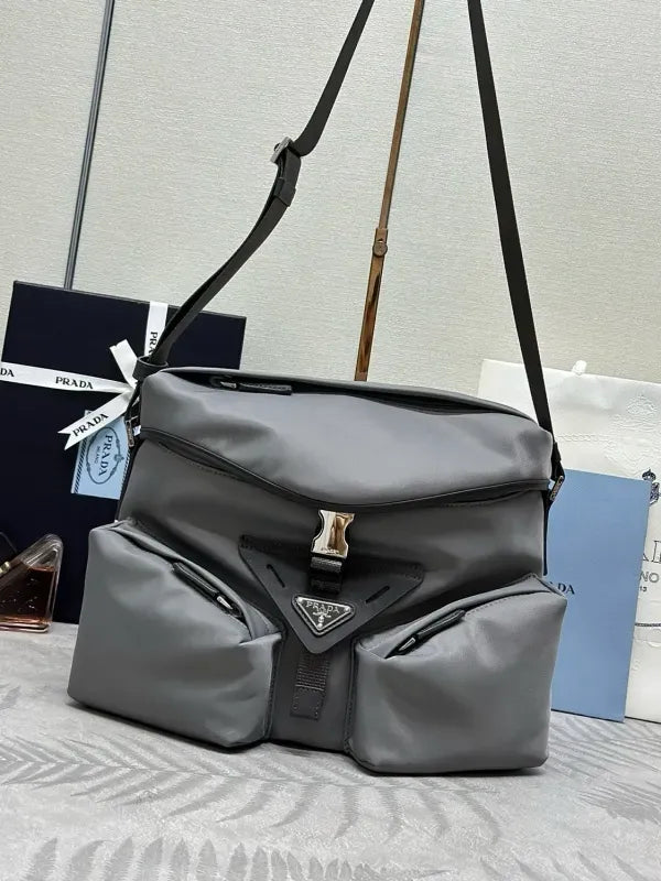 Prada Re-Nylon Triangle-Logo Travel Bag