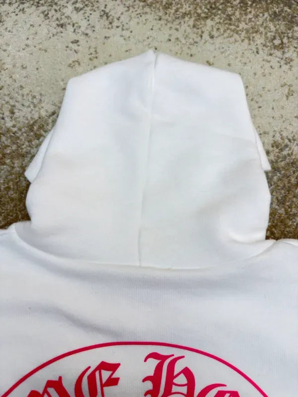 Chrome Hearts Pink Horseshoe Floral Sleeve Pullover Hoodie