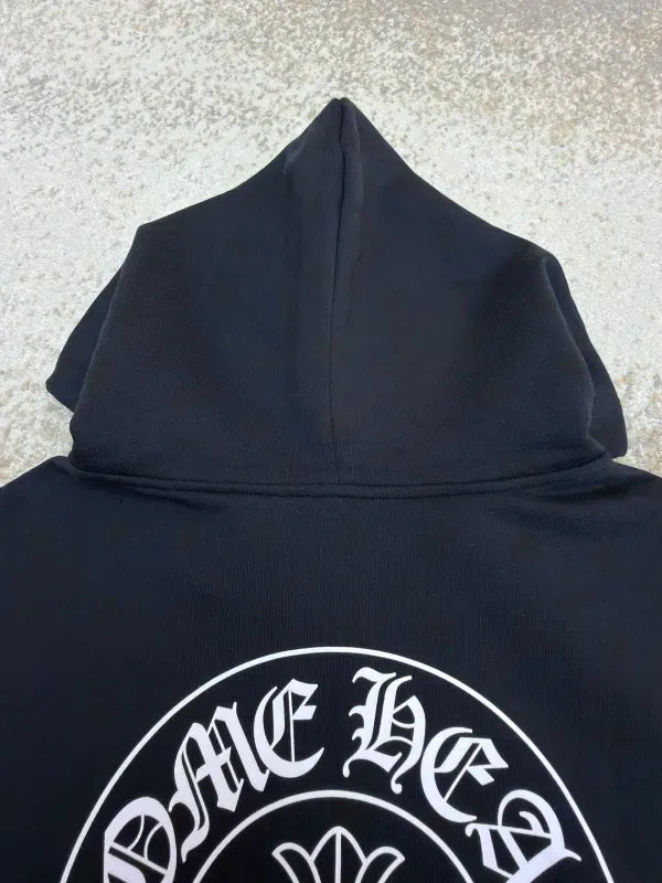 Chrome Hearts Monogram Vertical Logo Zip Up Hoodie