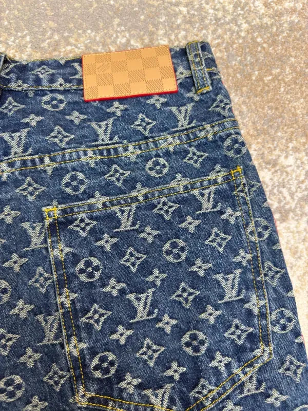LV 1AGIUW Monogram Denim Tailored Pants