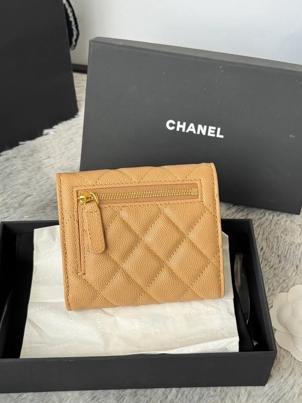 Chanel Mini Flap Wallet in Grained Shiny Calfskin