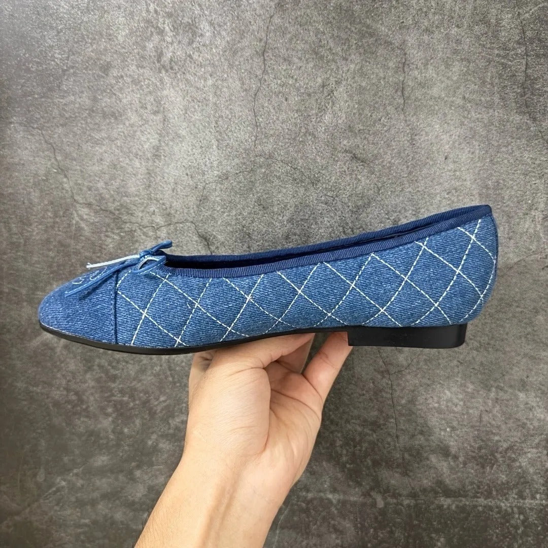 Chanel Classic Ballet Flats In Washed Denim