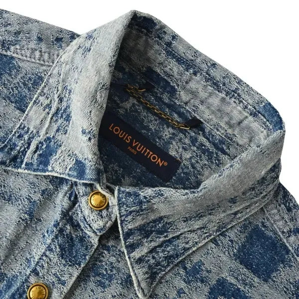 LV 1AJC91 Denim Short-Sleeved Shirt