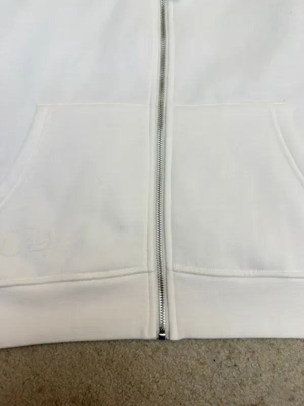 Chrome Hearts Vertical Blue Logo Zip-up Hoodie