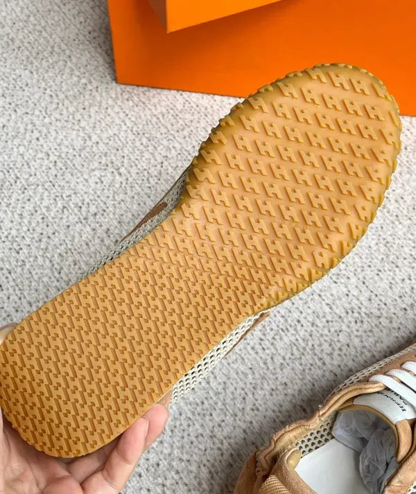 Hermes Jet Sneaker in Crochet Knit And Suede Goatskin