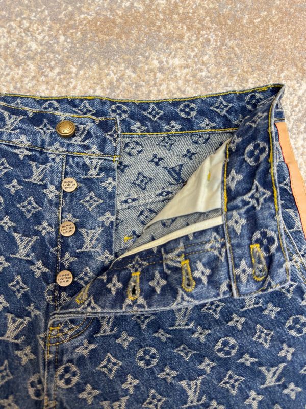 LV 1AGIUW Monogram Denim Tailored Pants