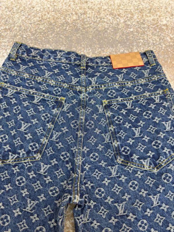 LV 1AGIUW Monogram Denim Tailored Pants