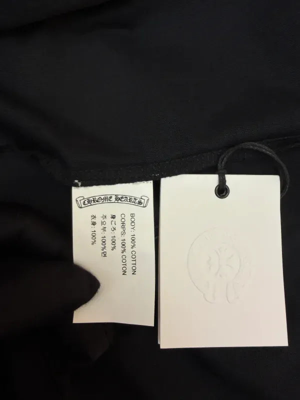 Chrome Hearts Silver Button Horseshoe Button Polo Shirt