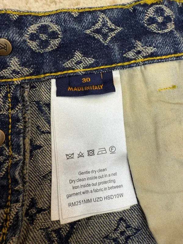 LV 1AGIUW Monogram Denim Tailored Pants
