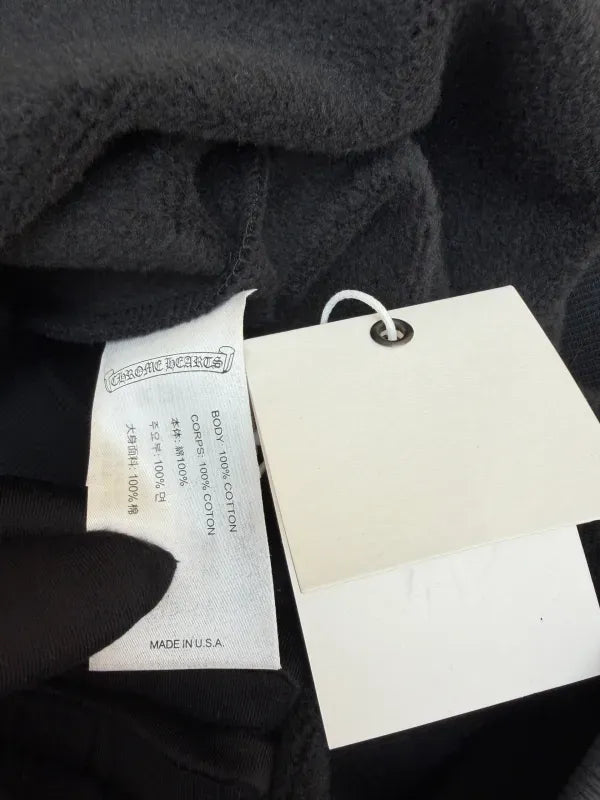Chrome Hearts Horseshoe Pink Logo Zip-up Hoodie Black