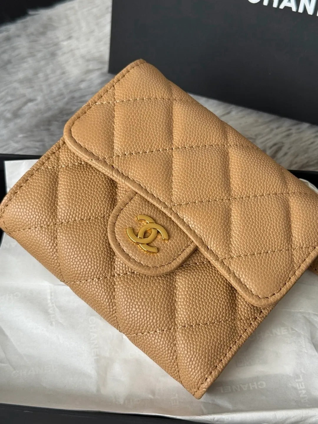 Chanel Mini Flap Wallet in Grained Shiny Calfskin