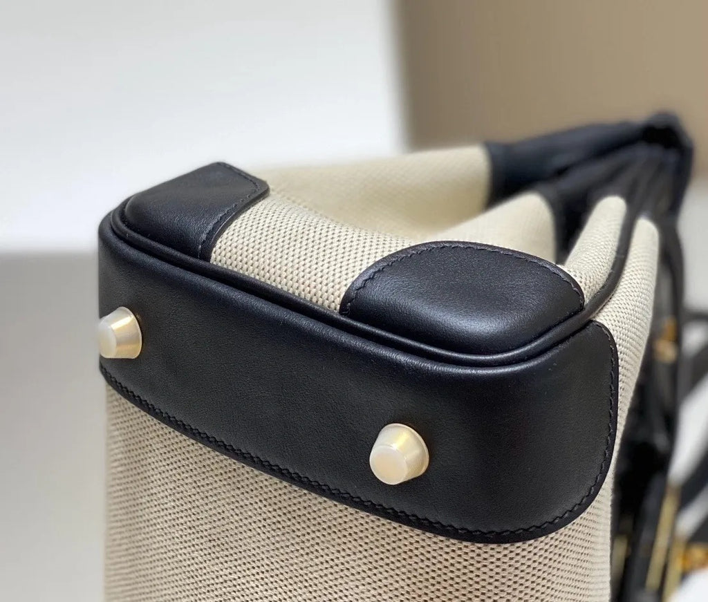 Hermes Birkin 25 in Toile Canvas and Swift Leather