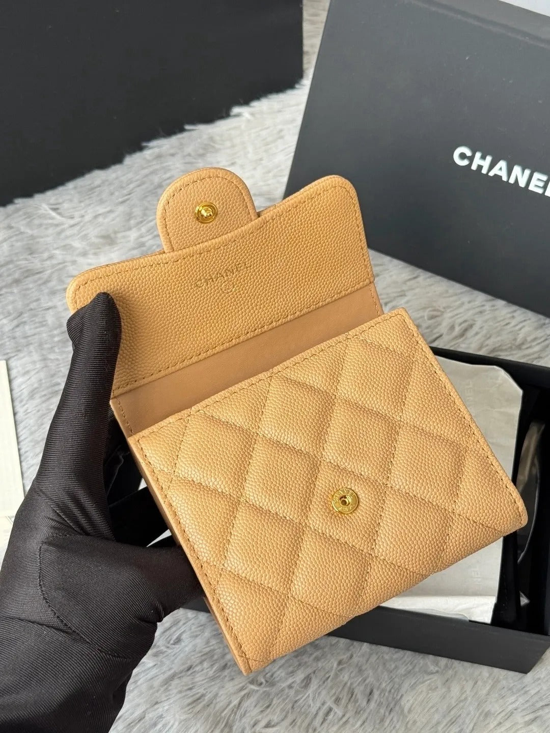 Chanel Mini Flap Wallet in Grained Shiny Calfskin