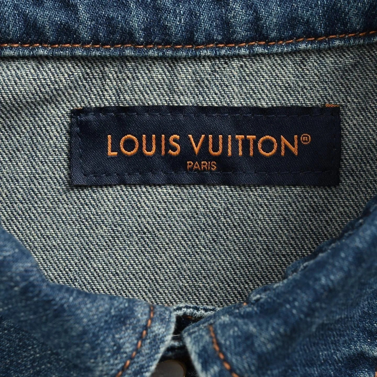LV 1AHDMP Signature Denim Short-Sleeved Shirt