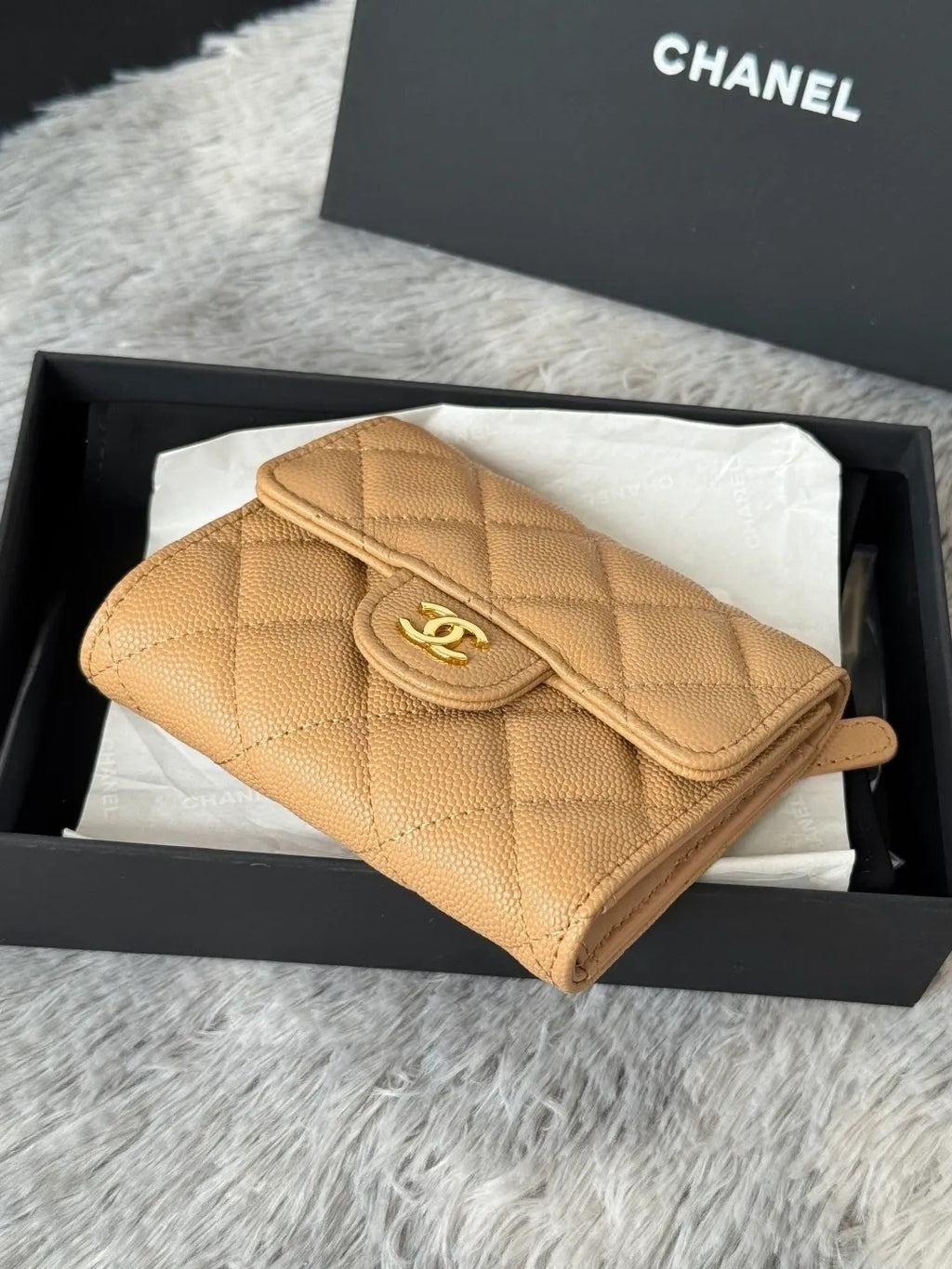 Chanel Mini Flap Wallet in Grained Shiny Calfskin