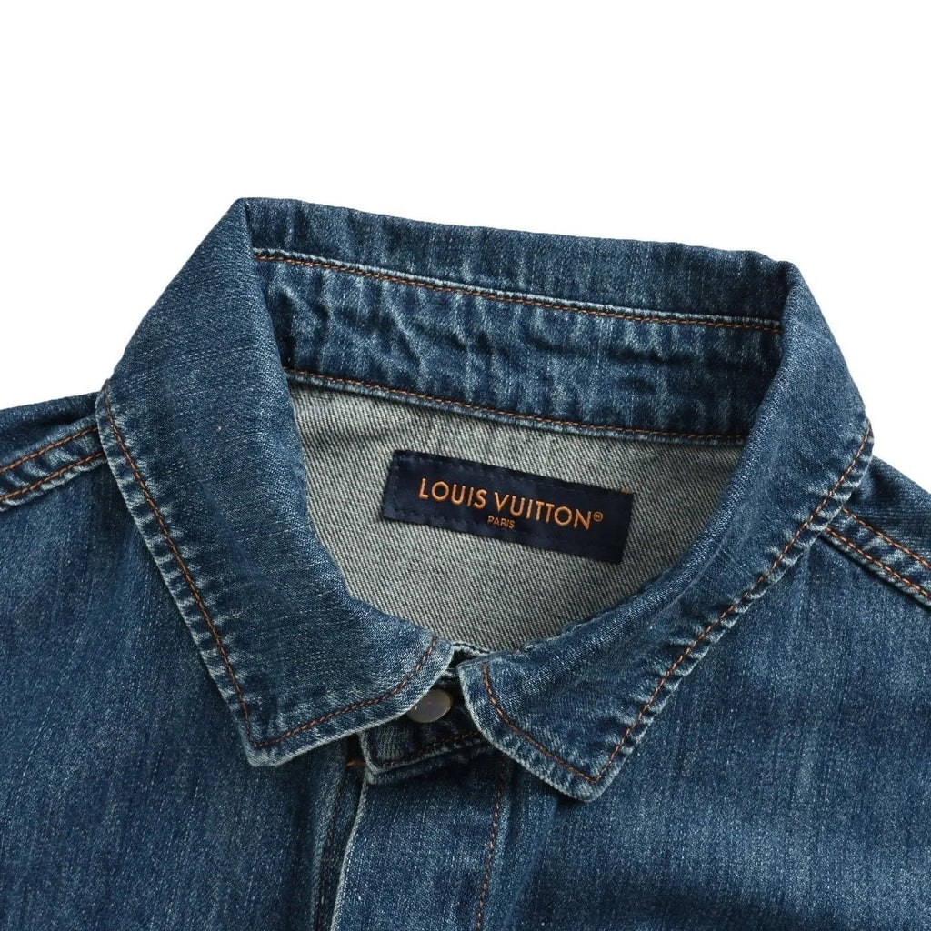 LV 1AHDMP Signature Denim Short-Sleeved Shirt