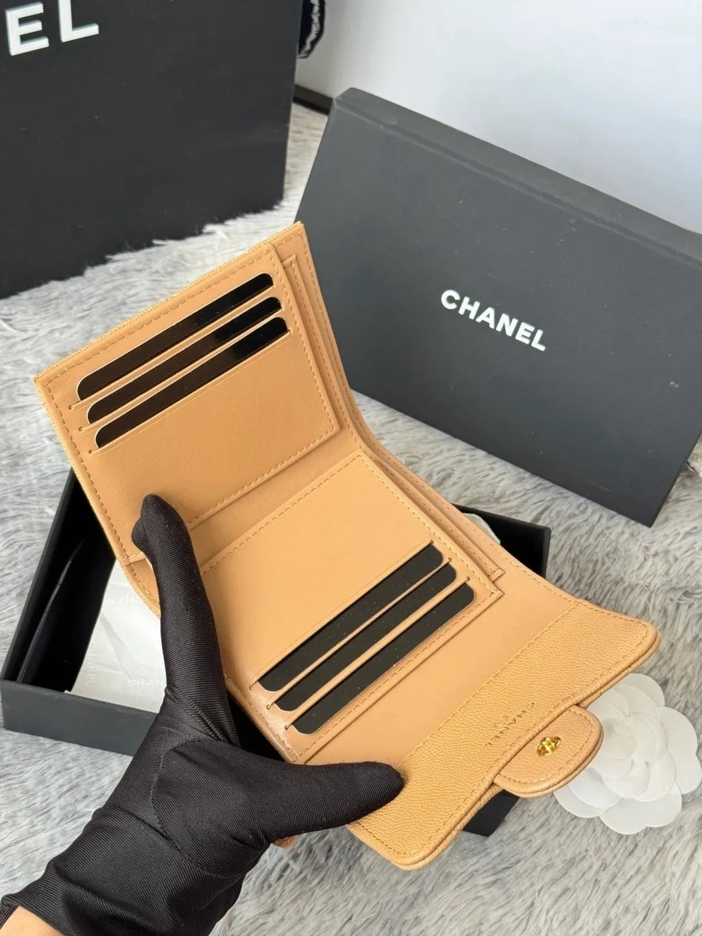 Chanel Mini Flap Wallet in Grained Shiny Calfskin