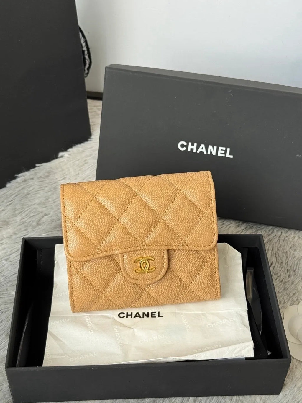 Chanel Mini Flap Wallet in Grained Shiny Calfskin
