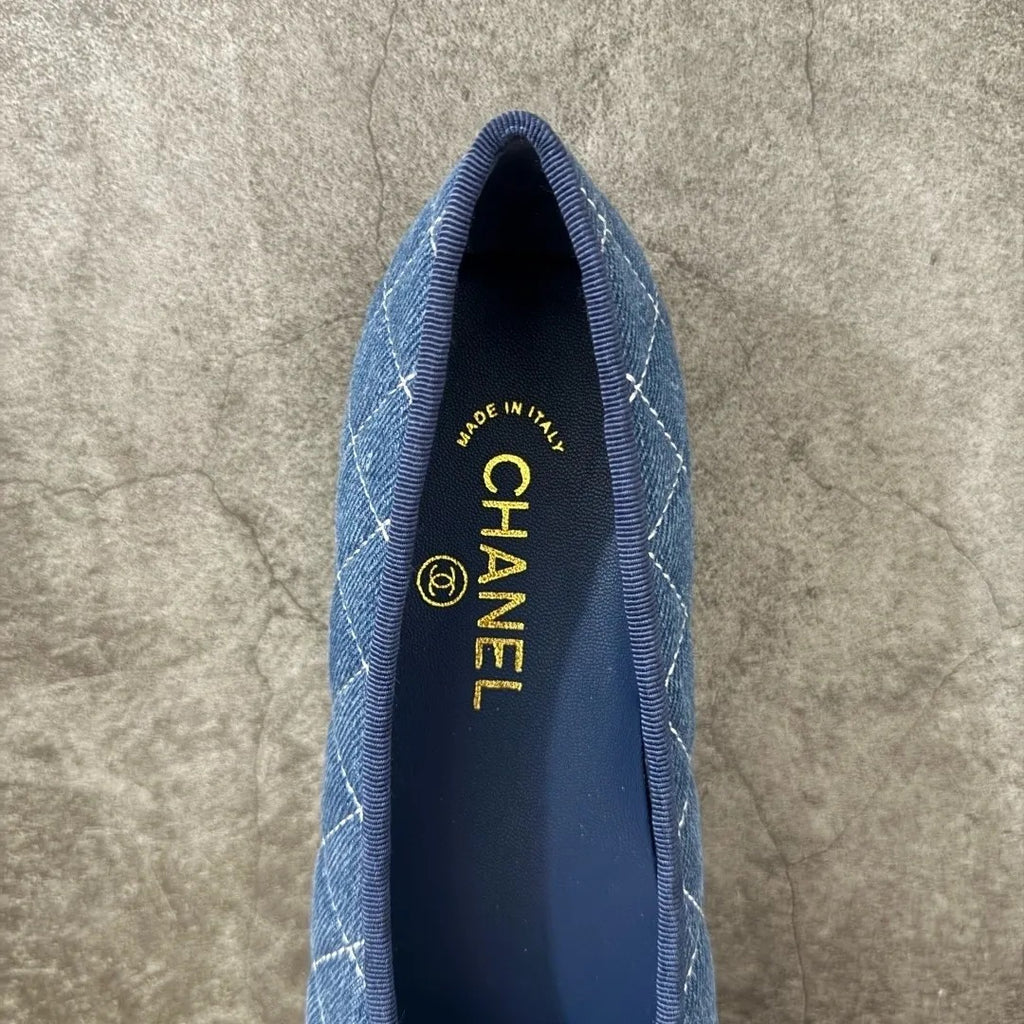 Chanel Classic Ballet Flats In Washed Denim