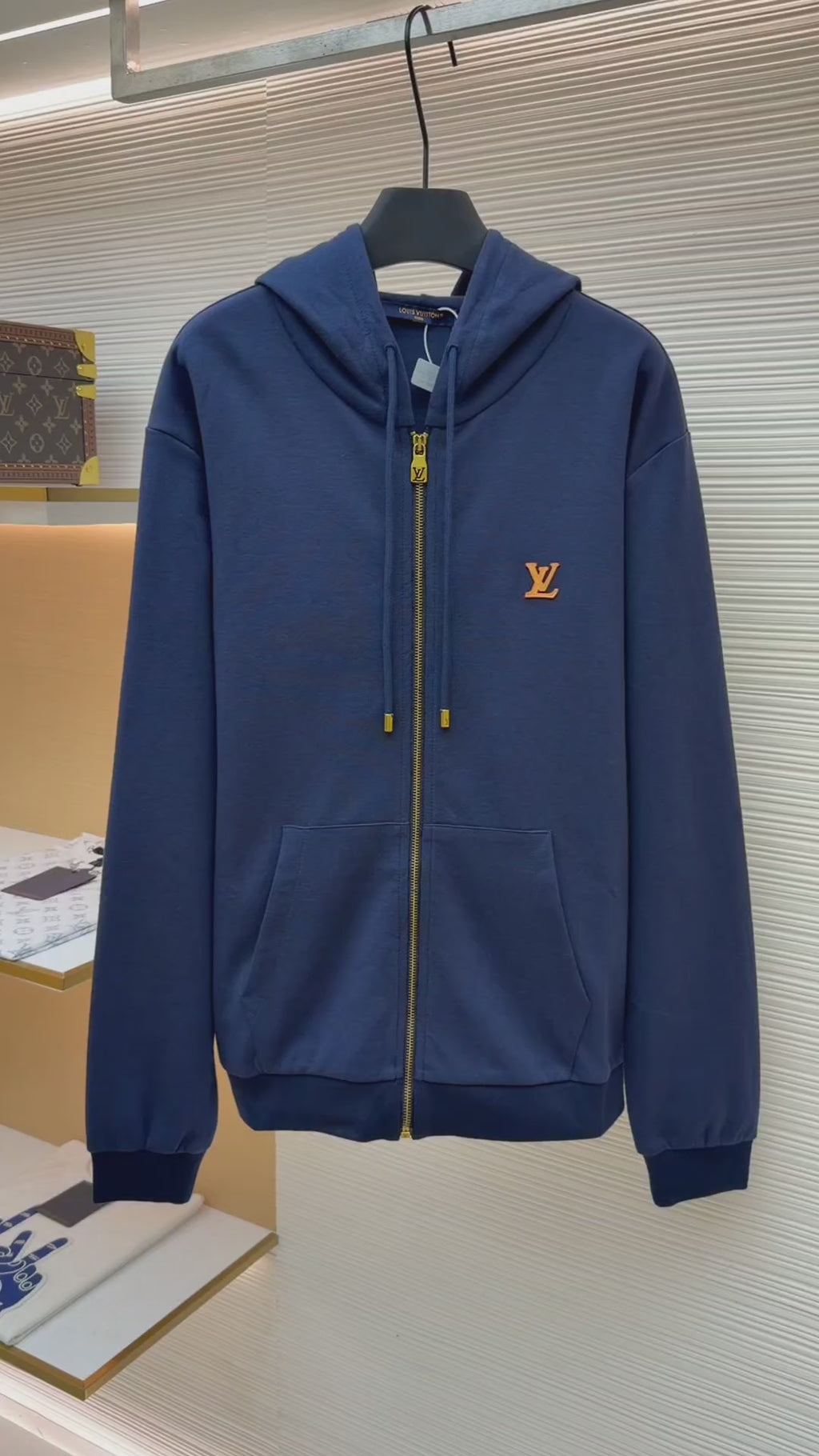 LV 1AK7KB Zippered Hoodie With Signature