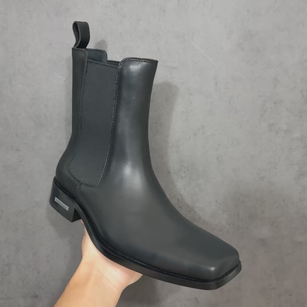 Balenciaga Concorde Chelsea in Black Shiny Calfskin