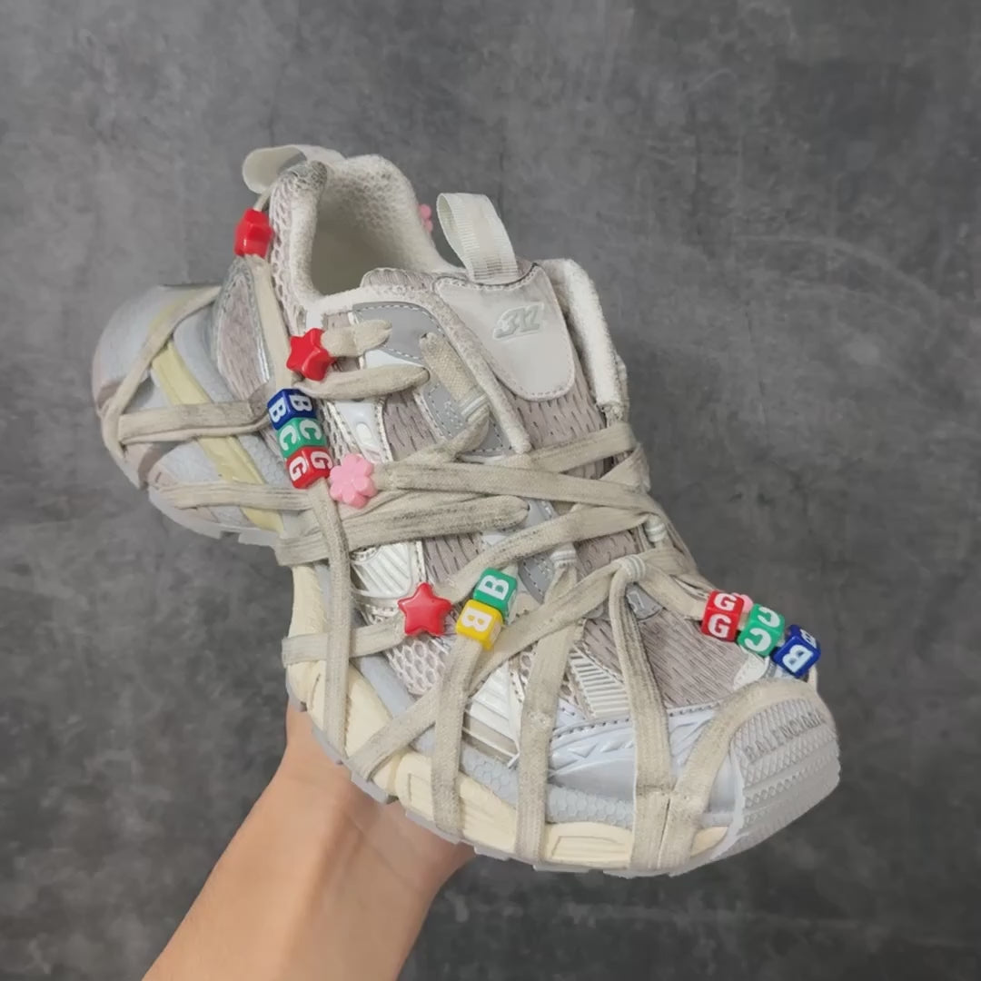 Balenciaga 3XL Extreme Lace Sneaker In Eggshell/Multicolor