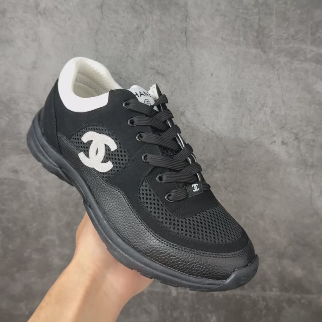 Chanel Trainer Sneakers in Mesh and Calfskin