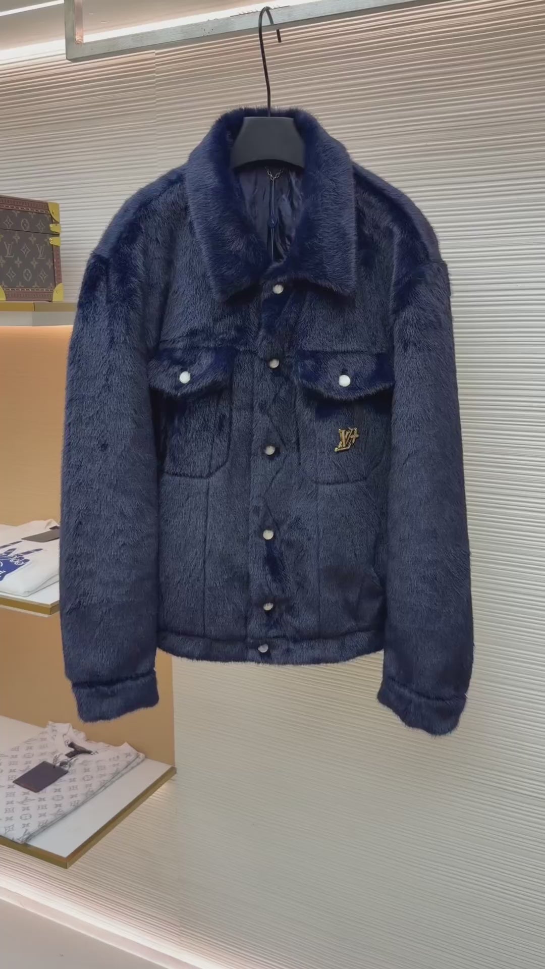 LV 1AIMUG Mink Denim Trucker Jacket