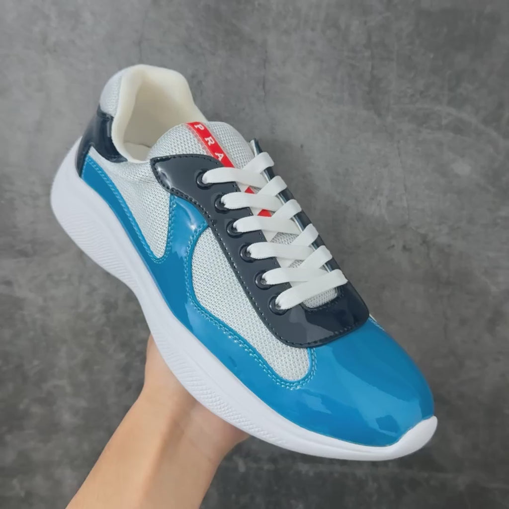 Prada America's Cup Sneaker in Patent Leather Multi